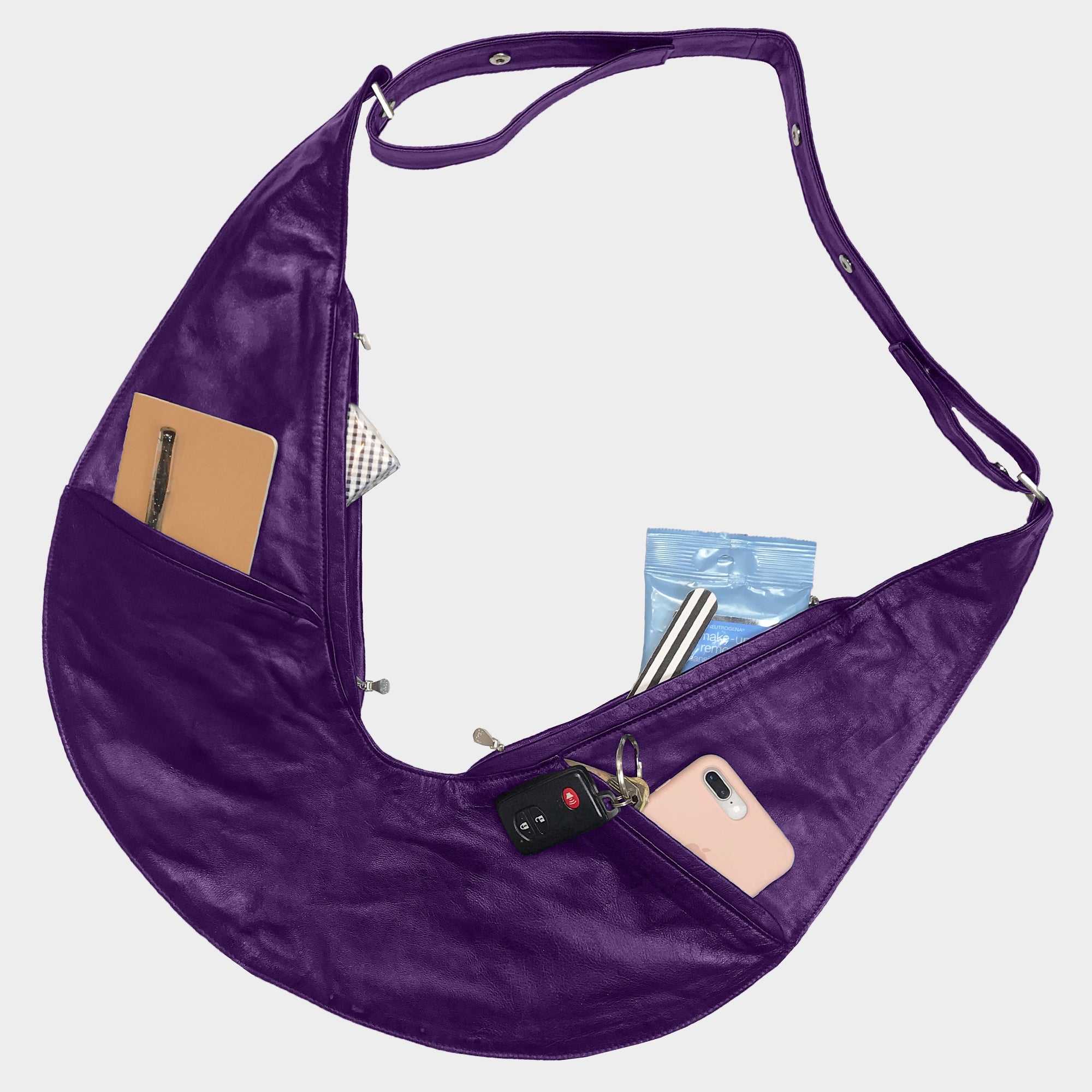 Royal Purple Extra Leather Sash Bag