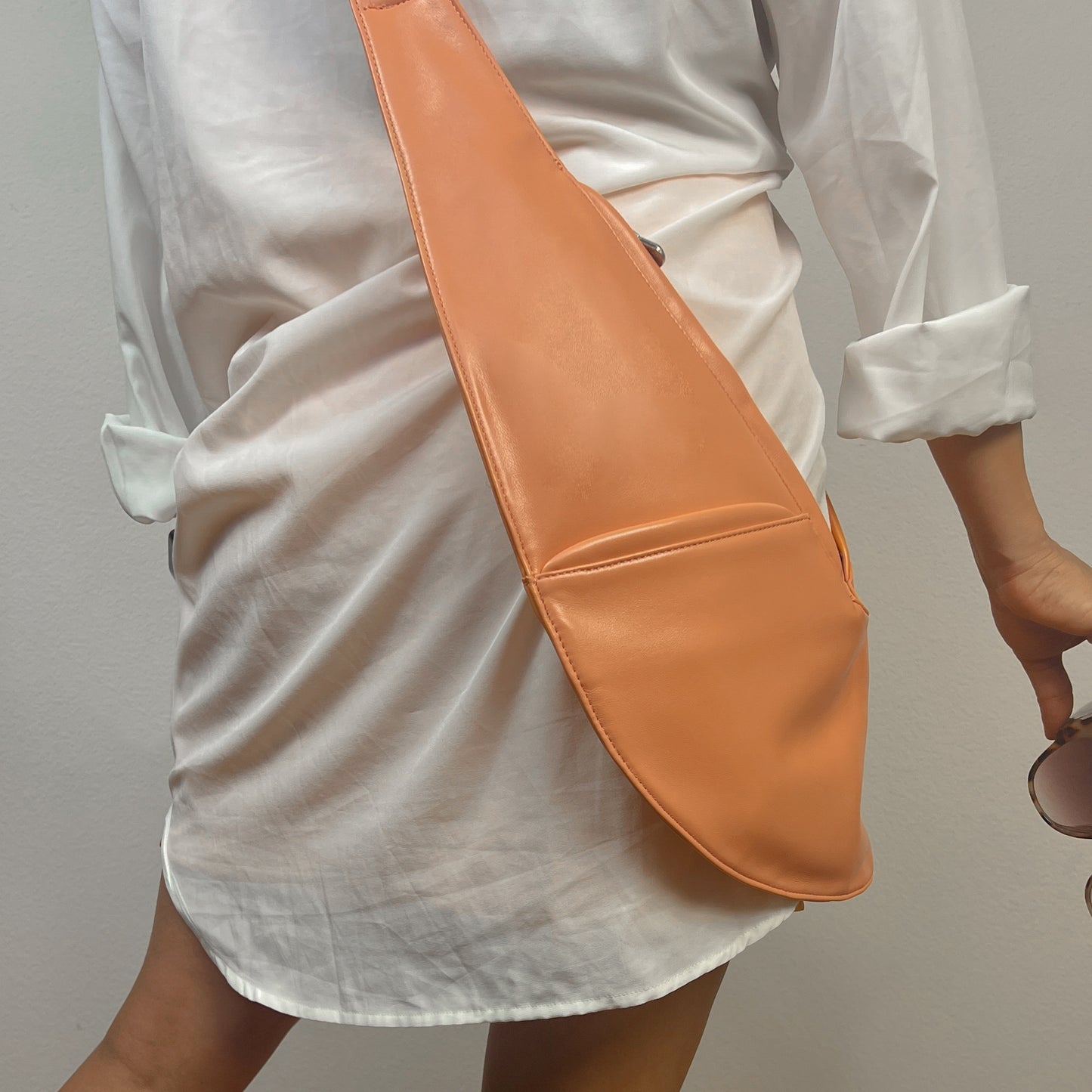 Peach Sunset Faux Leather Sash Bag