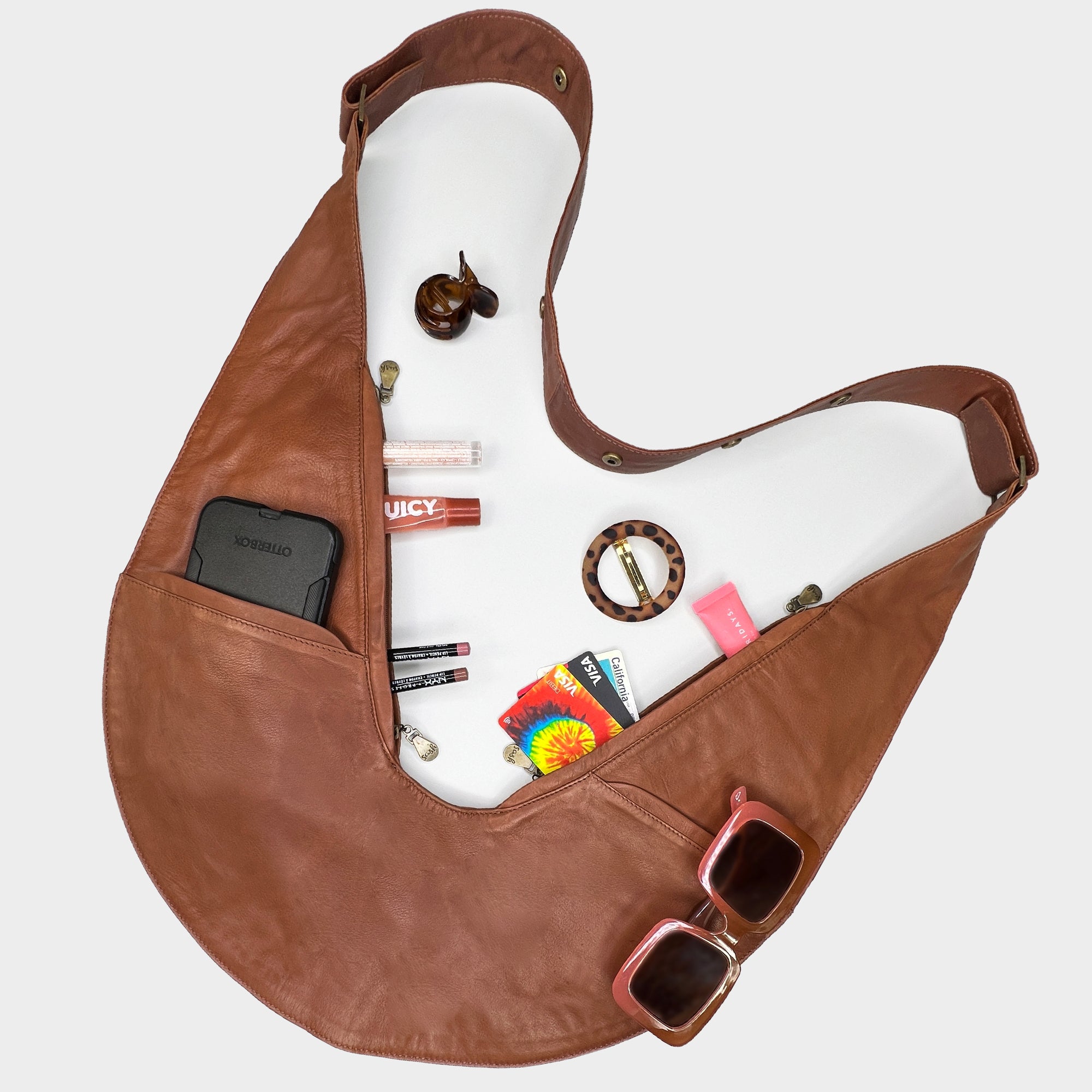 Brown Leather Sash Bag