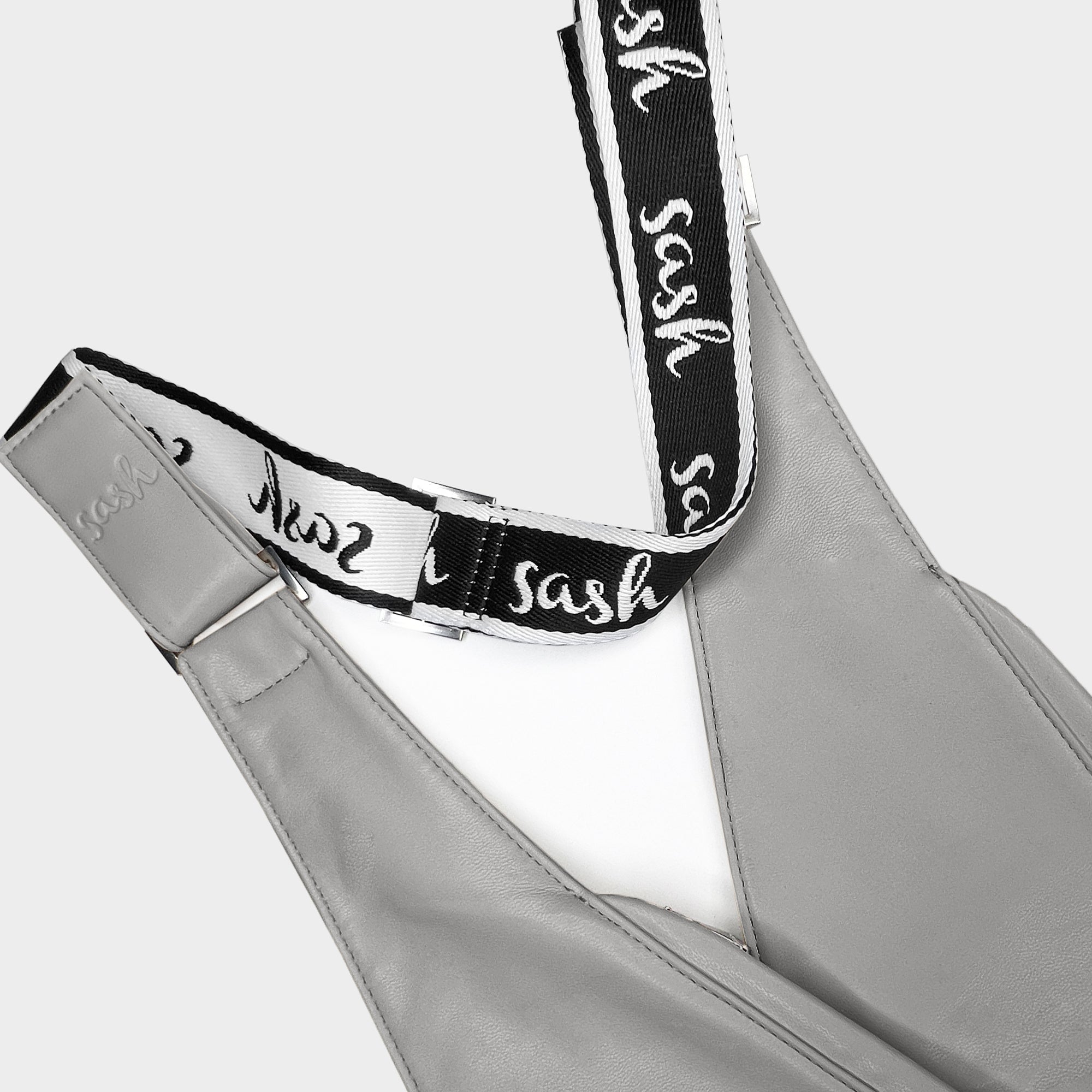 Black/White Sash Logo Strap