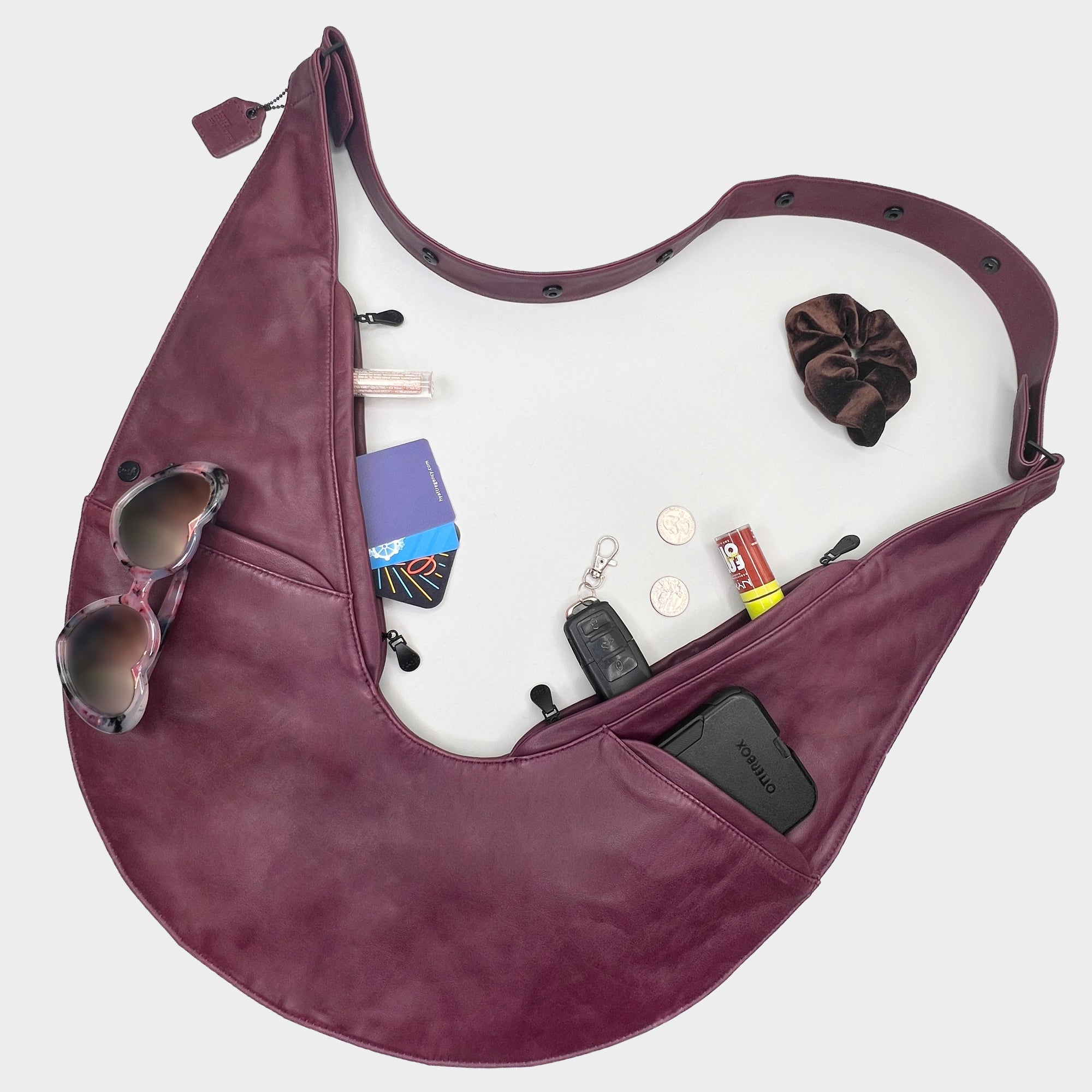 Fig Leather Sash Bag