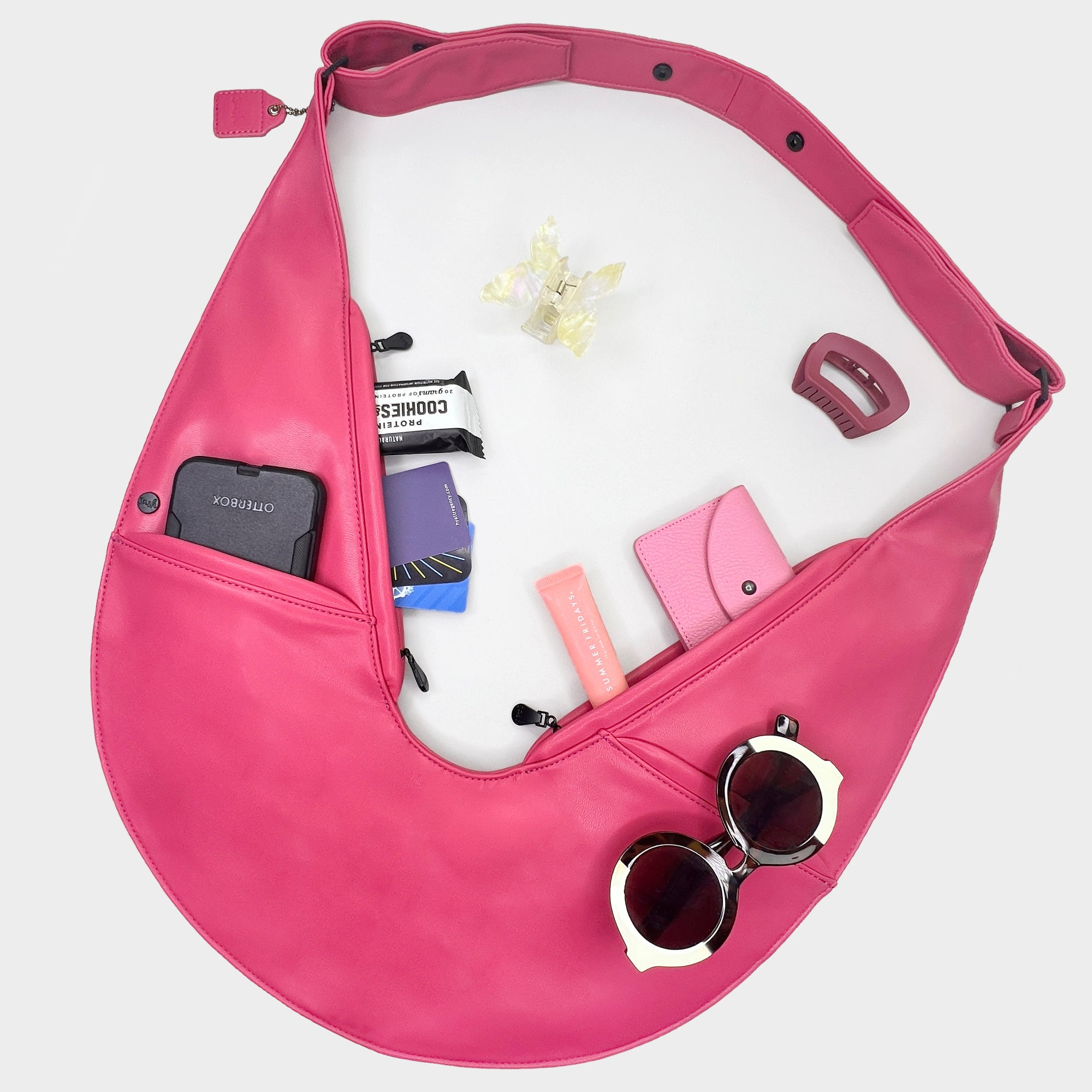 Star Pink Faux Leather Sash Bag