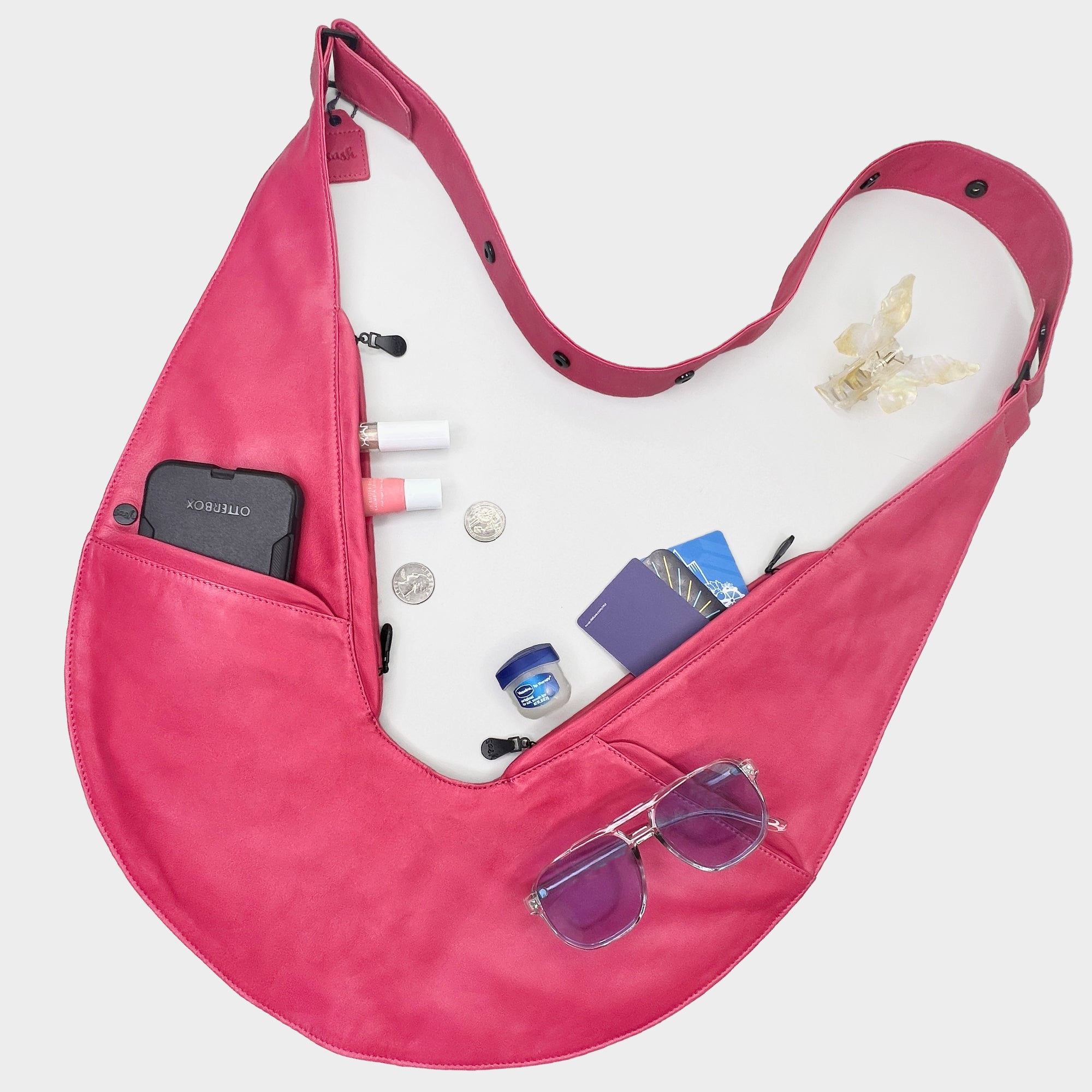 Star Pink Leather Sash Bag